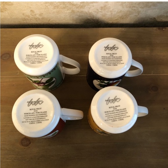 Vintage American Atelier set of 4 porcelain mugs - Picture 4 of 7